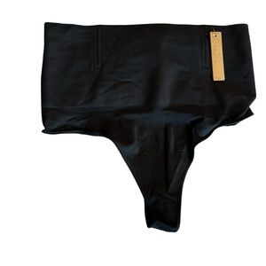 Black Women's High-Waisted Thong Panties